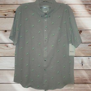 TRINITY Collective - LARGE - Mini Avocado Print - Short Sleeve Button Up - NWT